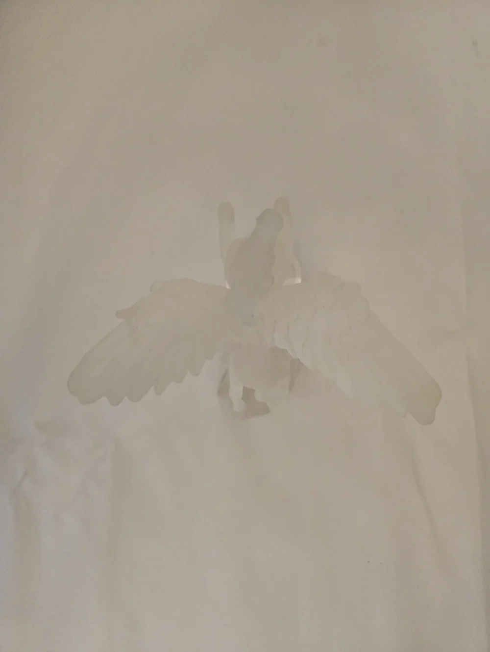 Longarch Vintage Frosted Lucite Pegasus With Glass Ball Sculpture Mystical Horse